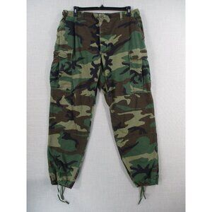 Vintage Military Woodland Camouflage Ripstop Cargo Pants Large Long 35-39" Waist